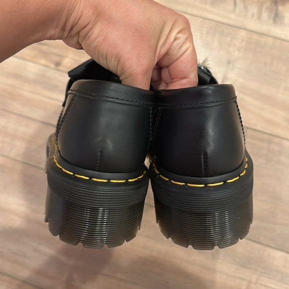 NEW Dr. Martens Adrian Snaffle Quad Platform Loafer Cow Print Unisex Size W9 M8 - Picture 14 of 16